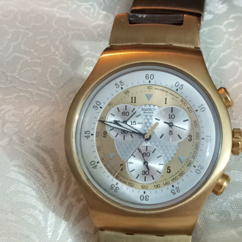 Swatch Golden Chest Irony Chronograph Swiss watch used, rare