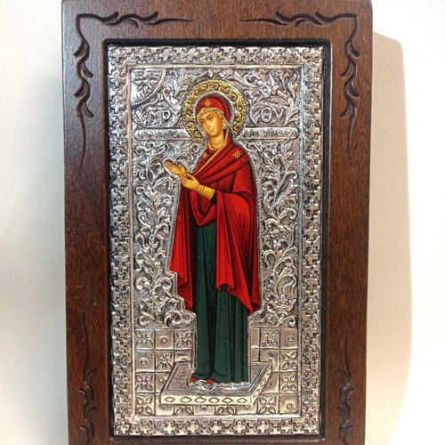 Panagia of Nafpaktos Silver Icon 950 Like New