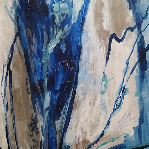 You Are Free Abstract Large Painting New, Acrylic on Paper