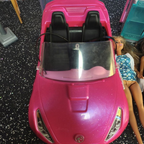 Barbie dolls with car and furniture accessories set