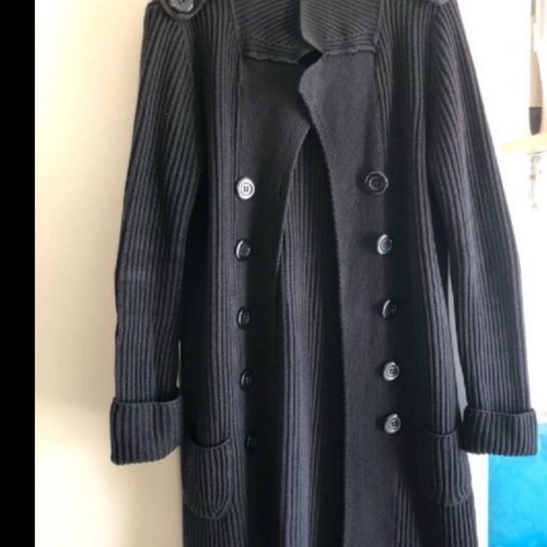 Zara long cardigan coat used, black size M