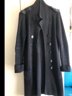 Zara long cardigan coat used, black size M