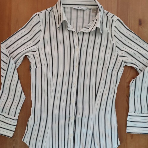 Zara Basic women's striped shirt Small like new, black and white