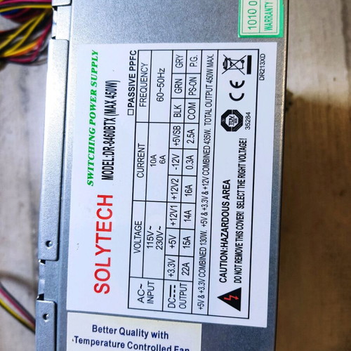 Solytech DR-8460BTX 450W power supply used