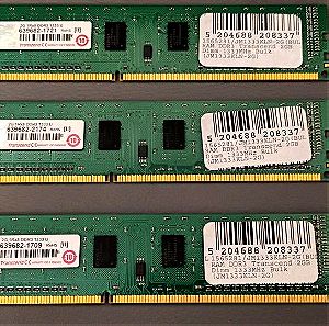 Μνήμη RAM Transcend 2+2+2 GB DDR3 1333