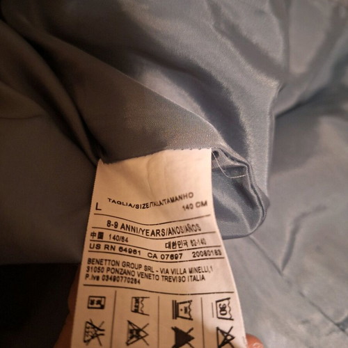 Benetton children's long jacket like new, gray 140 cm