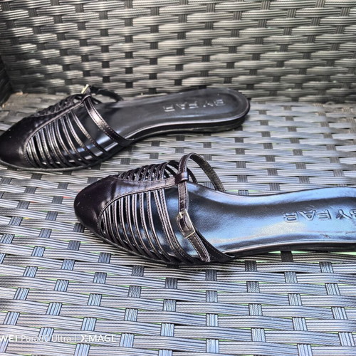 By Far black leather mules size 38
