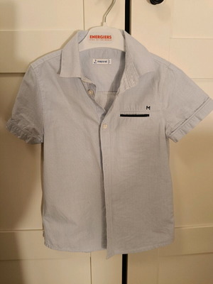 Mayoral short-sleeve shirt light blue white, new, 3 years old