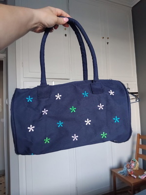 Vintage Y2K υφασμάτινη τσάντα Jolly Bags με κεντημένα λουλούδια