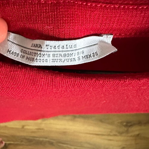 Zara red short-sleeve dress, size S