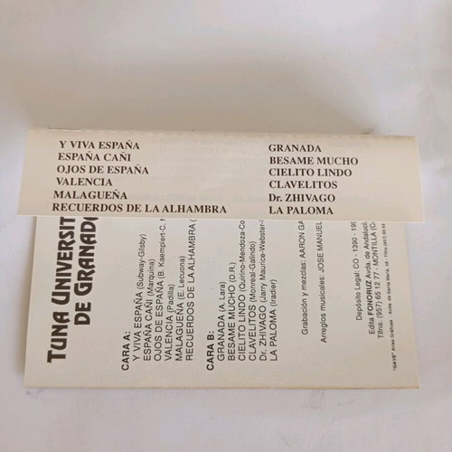 Tuna Universitaria De Granada collectible cassette classical