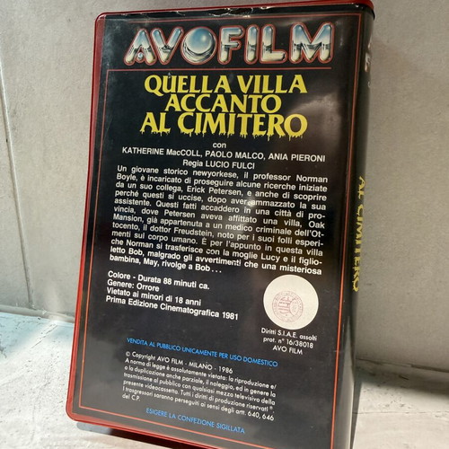 House by the Cemetery VHS Italian version used, horror thriller