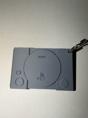 Custom 3D Printed PS1 Keychain New, Gray