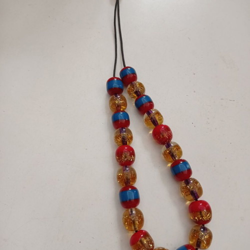 Worry beads with multicolored beads used, one piece