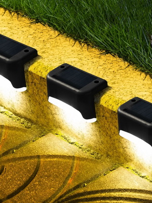 Solar step lamps set of 16 with switch, LED outdoor lighting