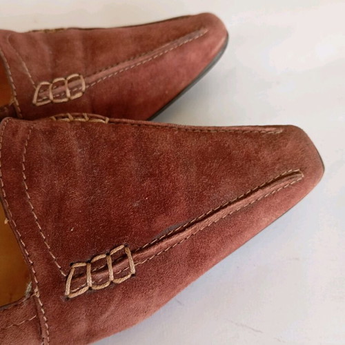 J.Bournazos shoes used size 38, suede leather, burgundy