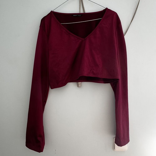 Burgundy thick satin set