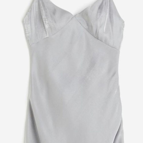 Satin mini dress H&M silver XL new