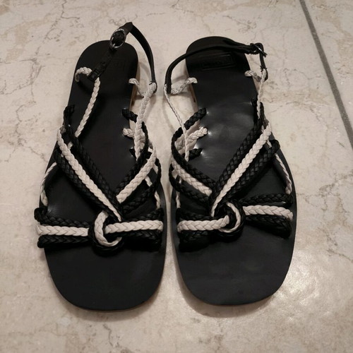 Lacoste women's sandals used, size 38, black with white details