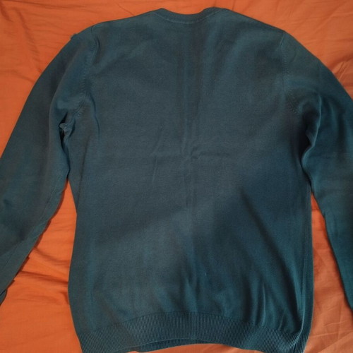 Celio men's sweater used, 100% cotton, size M, blue-green