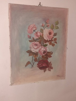 Handmade painting by P.Kritikos used, collectible vintage