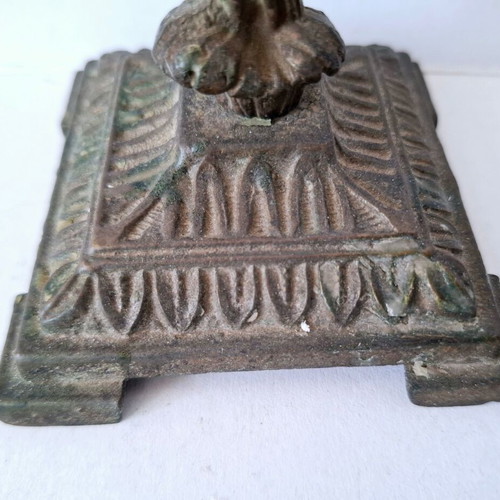 Metal candlestick old used