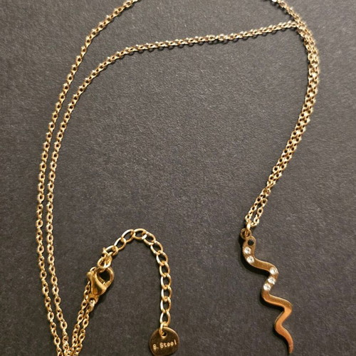 Necklace new, stainless steel, snake design