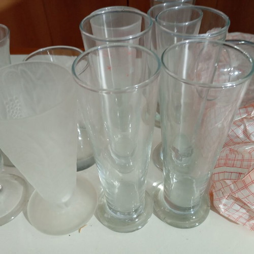 Beer, frappe and freddo espresso glasses like new, set of 16