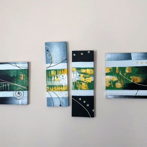 Four-panel canvas painting new
