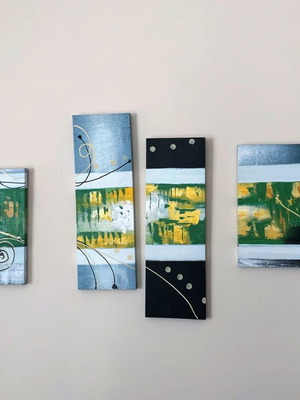 Four-panel canvas painting new
