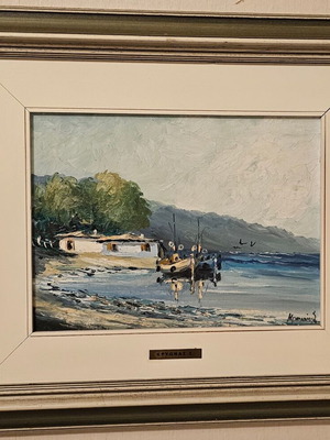 Πίνακας Σεργκενλίδης Κρυωνάς ελαιογραφία σαν καινούργιο σε ξύλινη κορνίζα