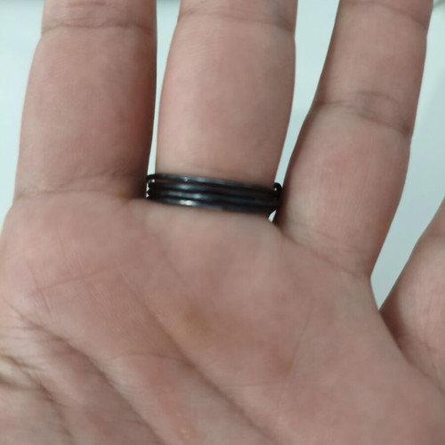Handmade wire-wrapped ring with black crystals like new