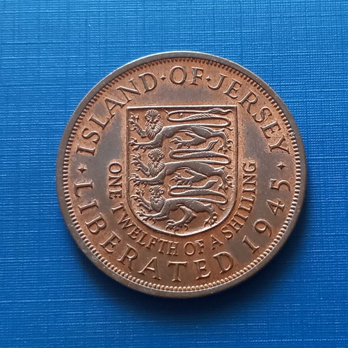 Jersey Island 1/12 Shilling 1945 commemorative like new (Liberation)