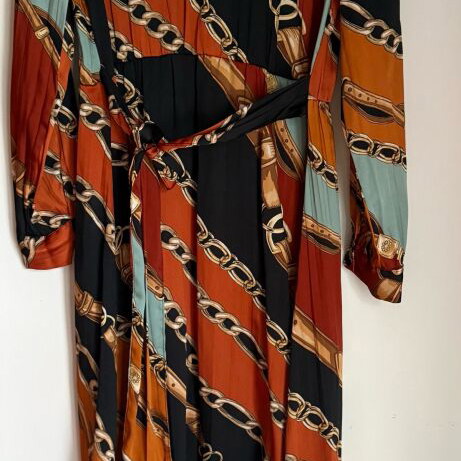 ZARA midi satin dress like new, multicolor, size L