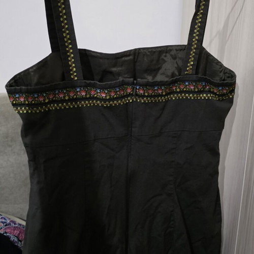 Ann Taylor LOFT midi dress like new, olive green with embroidery