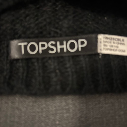 Topshop women's hat used, black with rhinestones and pearls