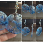 Ocean-themed hanging earrings with resin and stainless steel