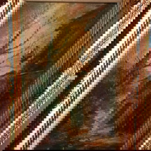 Ελαιογραφία σε καμβά του Χαράλαμπου Παλαιολόγου με κορνίζα εποχής