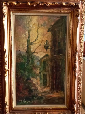 Oil painting Charalampos Palaiologos old on canvas with period frame