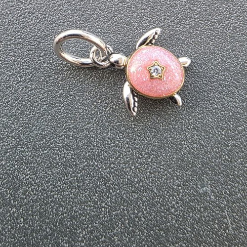 Pandora charm pink good luck turtle