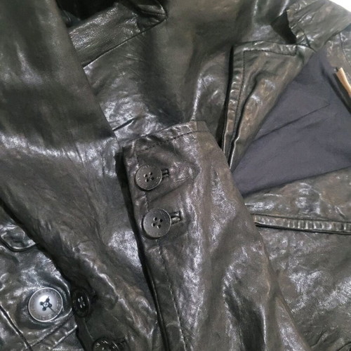 DKNY leather blazer like new, size Small, black