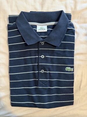 Lacoste ριγέ μπλούζα πόλο σε σκούρο μπλε, XL