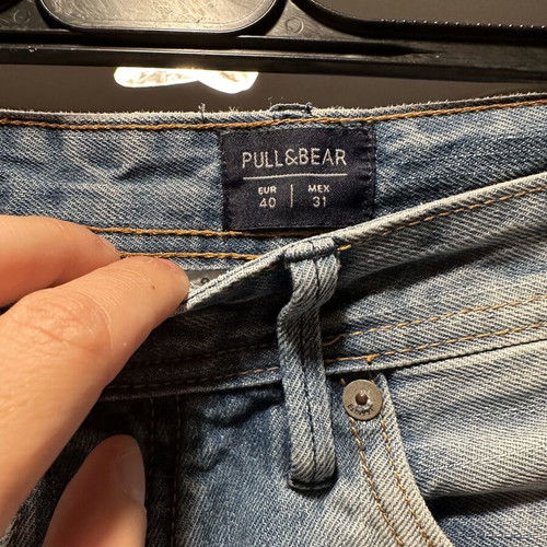 Pull & Bear denim shorts like new, men's size 40, grey and blue