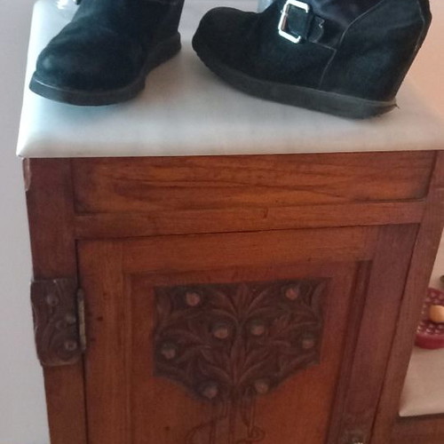 Castor leather boots with inner fur, size 38, black