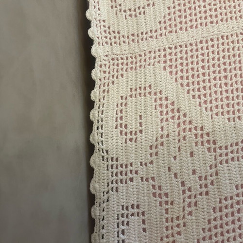 Handmade crochet blanket like new, 2.32x2.04 m