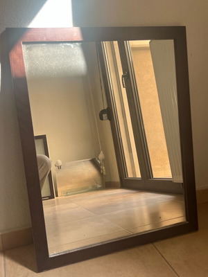Mirror 60x75 with dark wood frame like new