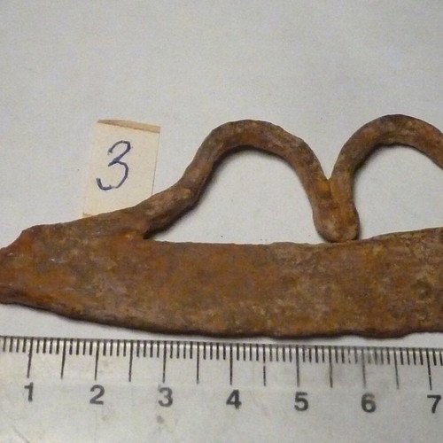 Massive iron hand-forged flint used