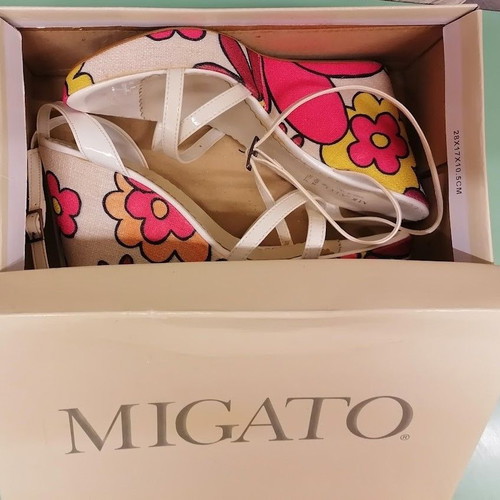 Migato Vintage Vera Pelle Floral Platform Sandals Size 41 Used