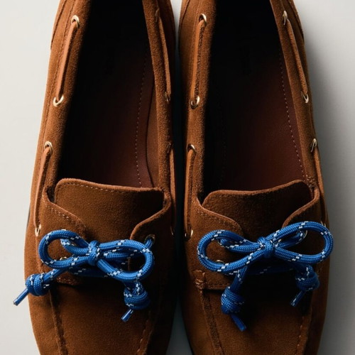 H&M leather moccasins size 38, new, blue and brown