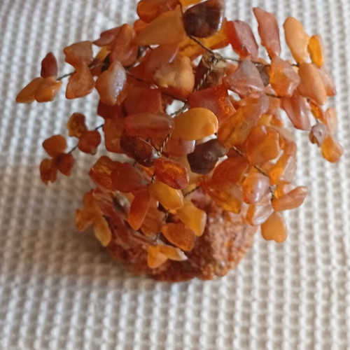 Handmade Carnelian or Amber Gemstone Tree Feng Shui decor